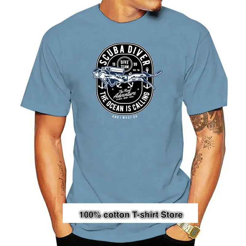 

Camiseta de Scuba Diver The Ocean Is Calling Unisex, ropa holgada de talla grande Camiseta