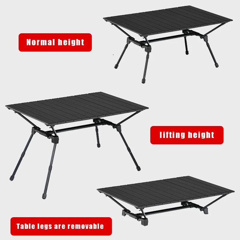 

Folding Camping Table Outdoor BBQ Aluminum Alloy Portable Durable Barbecue Desk Furniture Computer Bed Lightweight