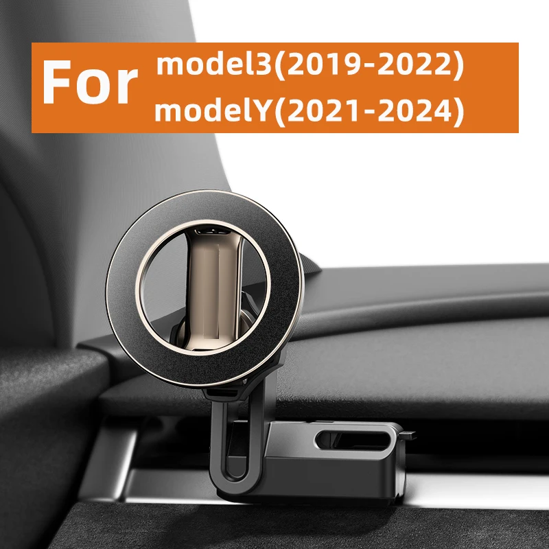 

Складной Магнитный Держатель Для Телефона Для Tesla Model 3/Y 2019-2024, Универсальное Металлическое Автомобильное Крепление