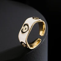 punk 18k gold color oil dripping love devils eye opening couple ring signet ring mens silver rings 925 womens rings set traf