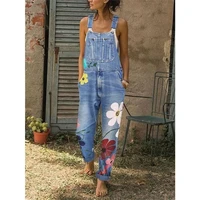 jumpsuits women slim printed simple streetwear style womens trendy casual spring autumn fashion sexy female overall trousers 907