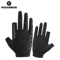 rockbros anti slip breathable fishing gloves comfortable sunscreen ice silk fitness cycling gloves women men camping equipment