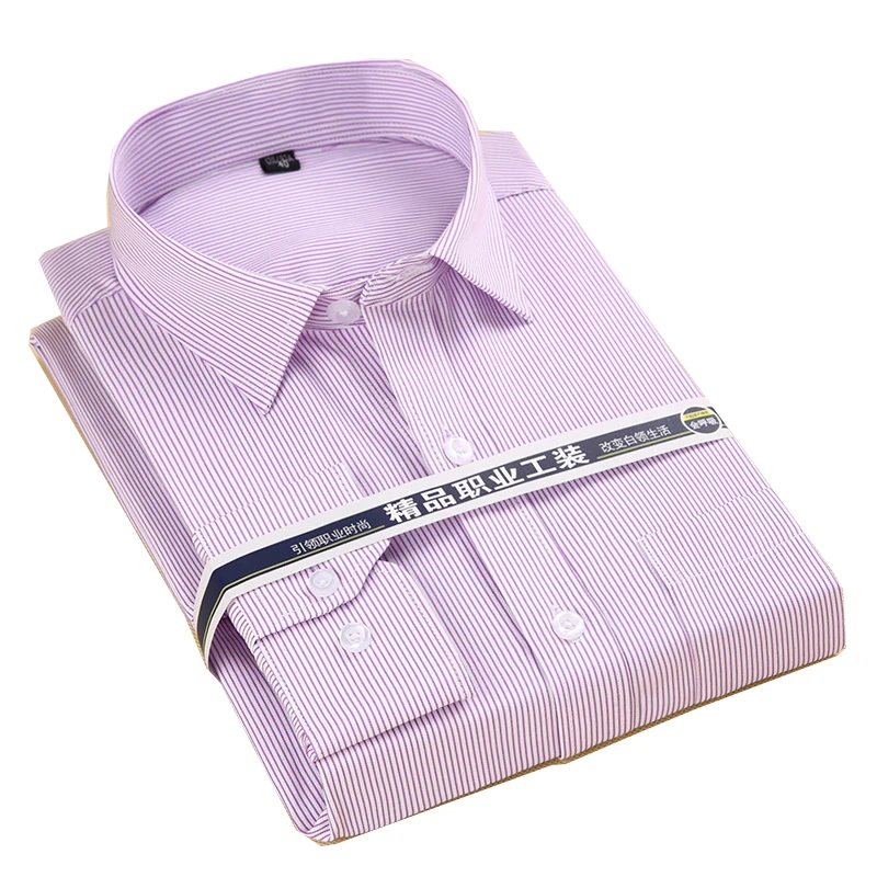 

AOLIWEN 8XL Large Size Casual Versatile Long Sleeve Brand Stripe Concise Man Shirts Slim Classic Summer Sping Clothes