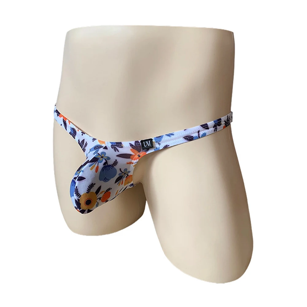 

Fashion Sexy Mens Panties Underwear Bikini Thongs Breathable Low Waist Printed Single Thongs Soft Pouch Durable