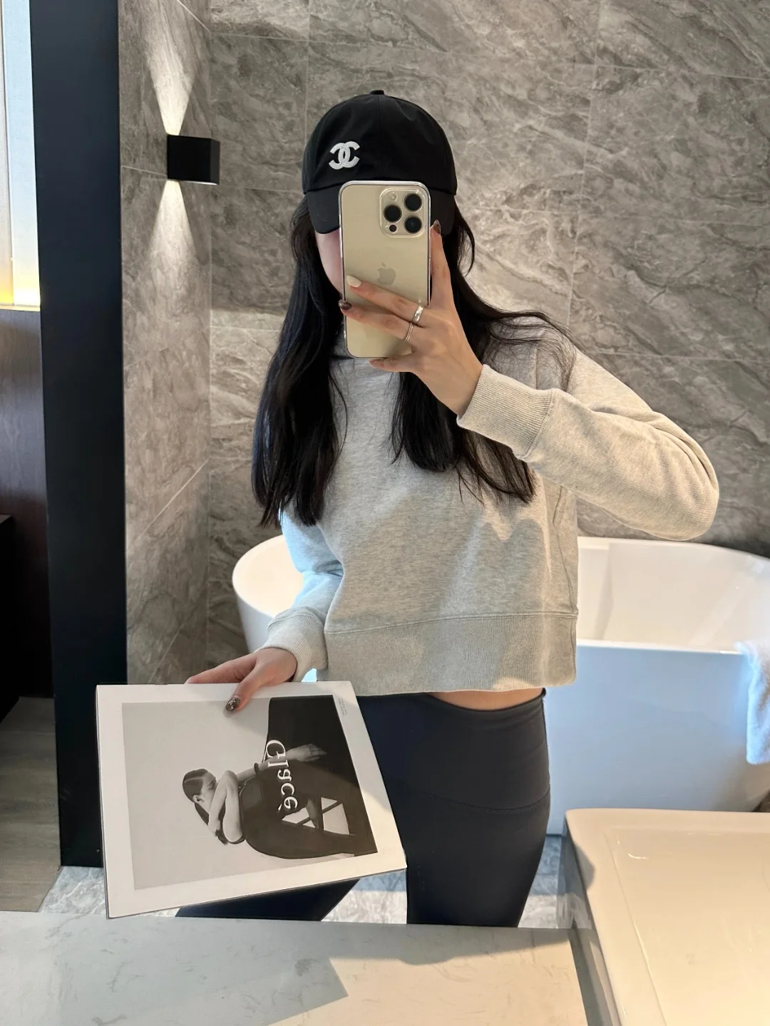 With Logo Women's Loungeful Hoodie Short Long-sleeved Hoodie Female Fitness Yoga Pure Cotton Wool Ring Loose Casual Pullover