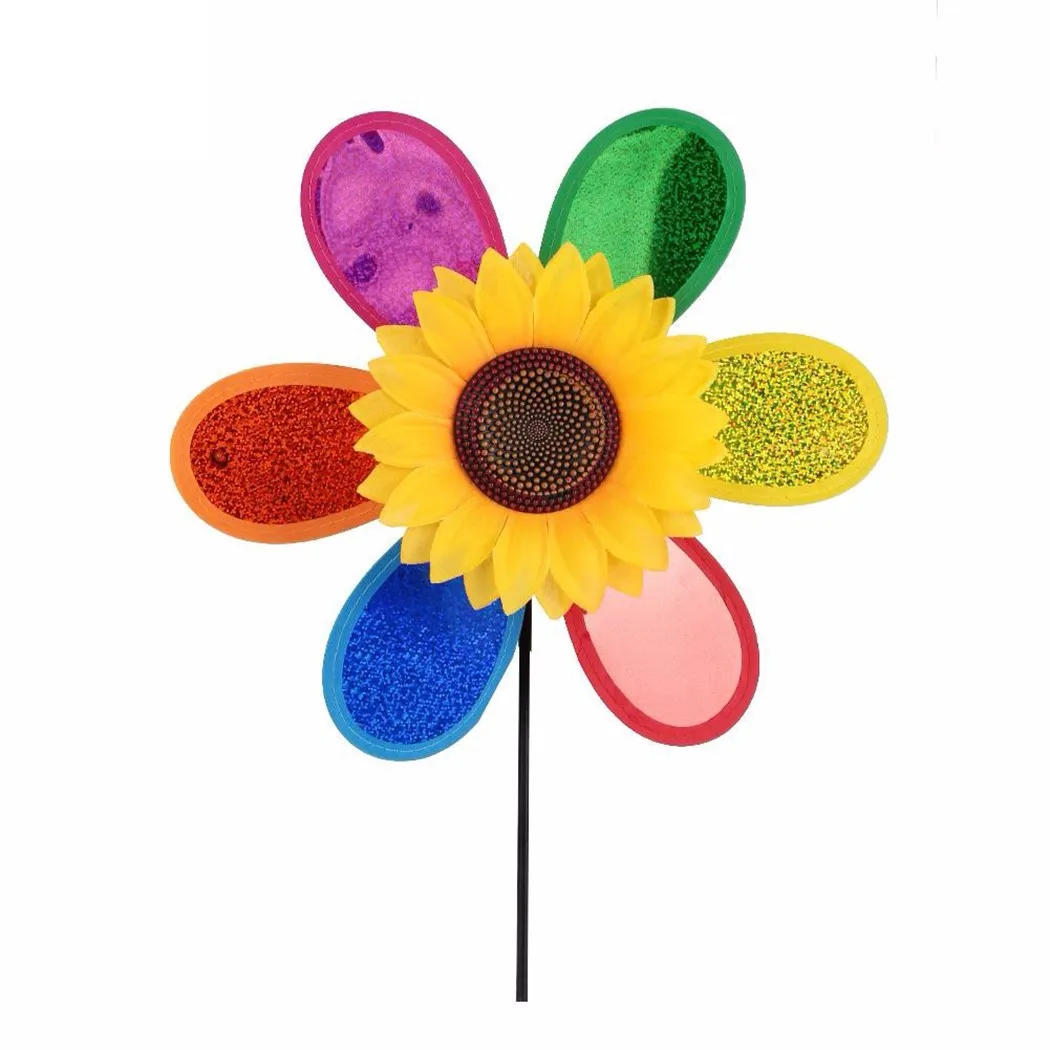 

1PCS Sunflower Windmill Colourful Wind Spinner Home Garden Decor Yard Kids Toy Sunflower Windmill Pinwheel Home Garden