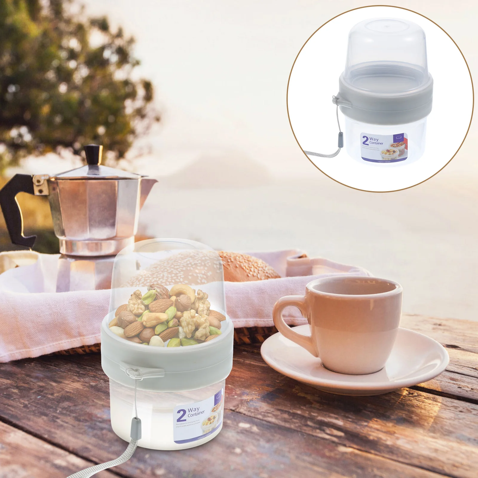 

Cup Container Bowl Cereal Soup Breakfast Go Mug Cups Oatmeal Dessert Bowls Portable Yogurt Jar Bottle Lid Parfait Cupcake