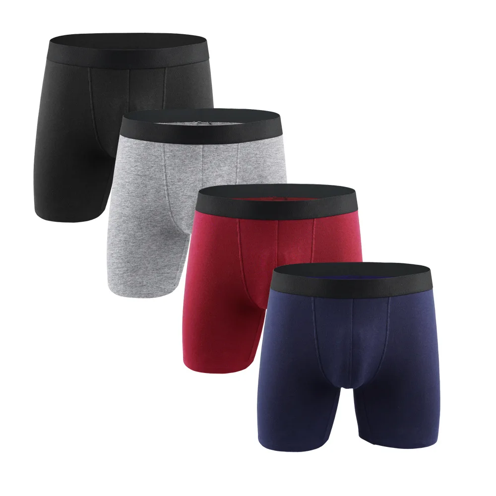 

EUR Size Men Boxer Shorts Cotton Sports Mens Panties Boxershorts Long Leg Underpants High Quality Soft Sexy Boxers Homme Calecon