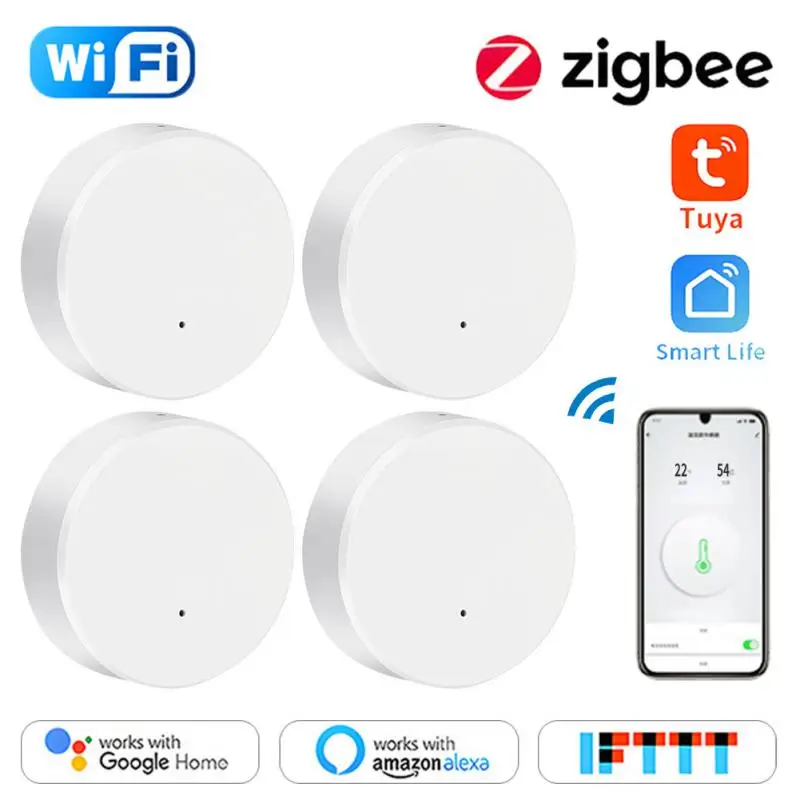 

4Pcs EWeLink ZigBee Tuya Smart Life Temperature And Humidity Sensor Battery Powered Casa Inteligente Termometro Digital CORUI