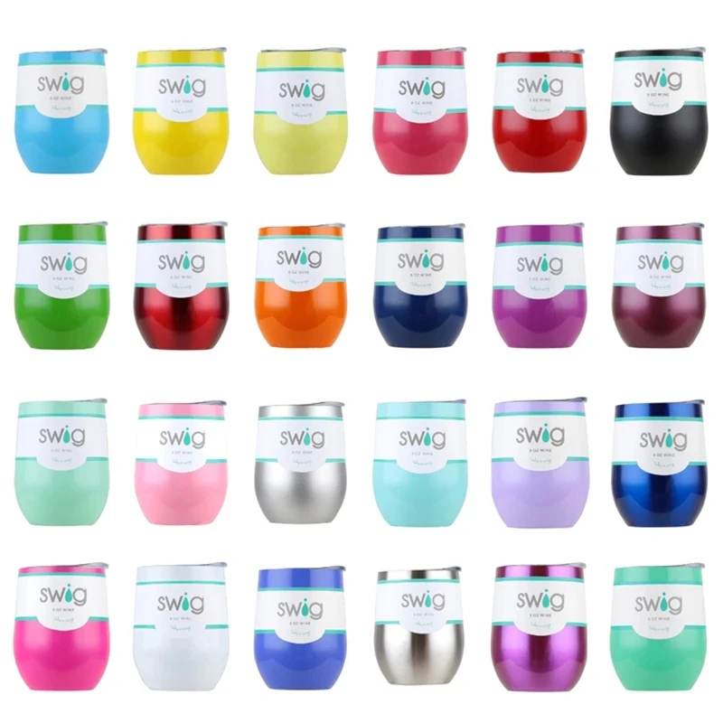 Coffee Mug Vacuum Thermos Cup Travel Mug Swig Tumber 9oz Egg Shaped Cup Wine Beer Mug