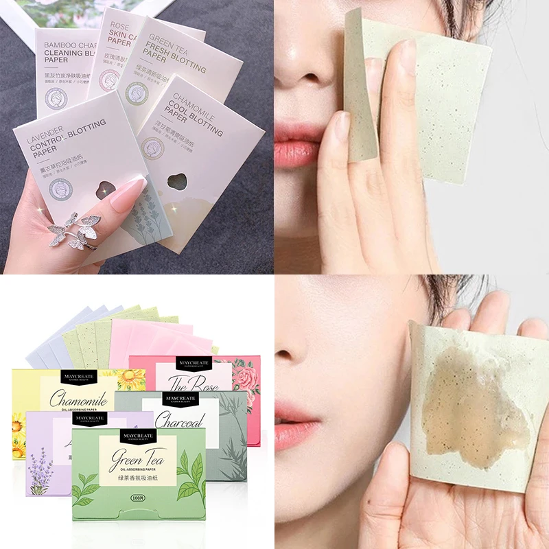 

100/300PCS/Box Oil Absorbing Paper Tissue Makeup Cleansing Oil Blotting Sheet Face Paper Absorb Blotting Face Cleanser Wipes