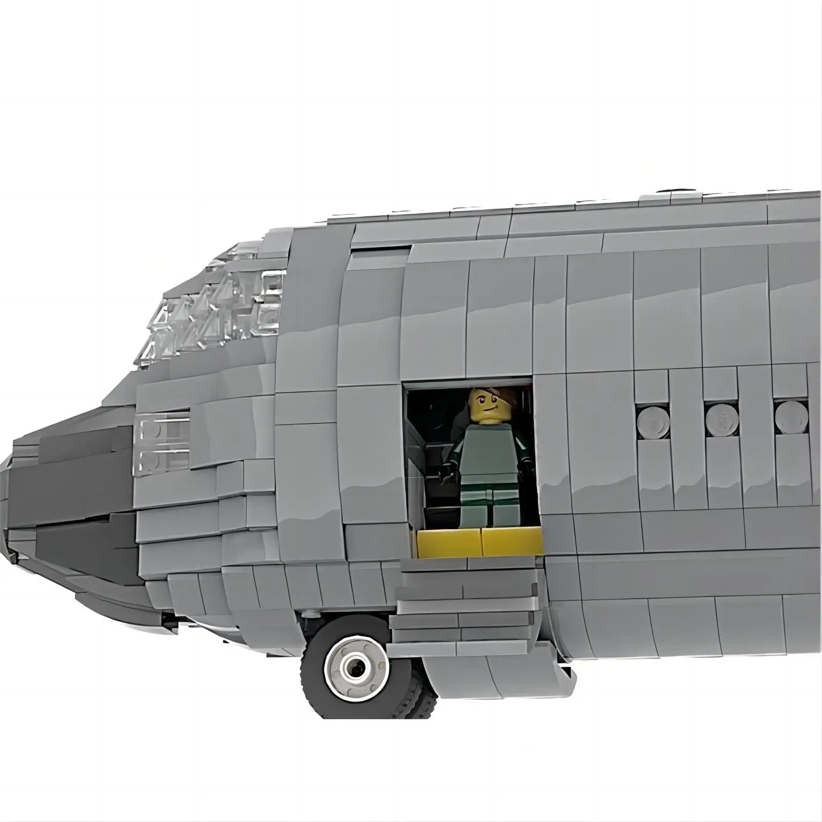 Строительный блок Военная серия C-130H Hercules Масштаб 1:38 Истребитель (наклейки в