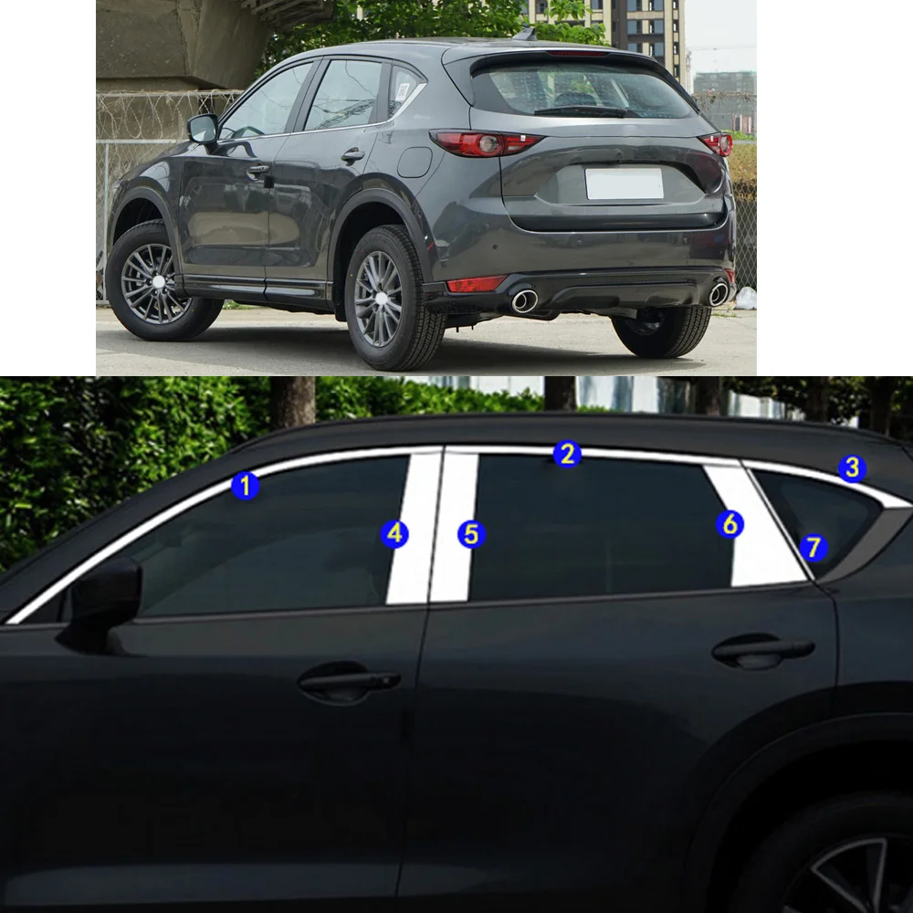 

Car Sticker Garnish Pillar Window Middle Strip Trim Frame Hoods For Mazda CX-5 CX5 2017 2018 2019 2020 2021