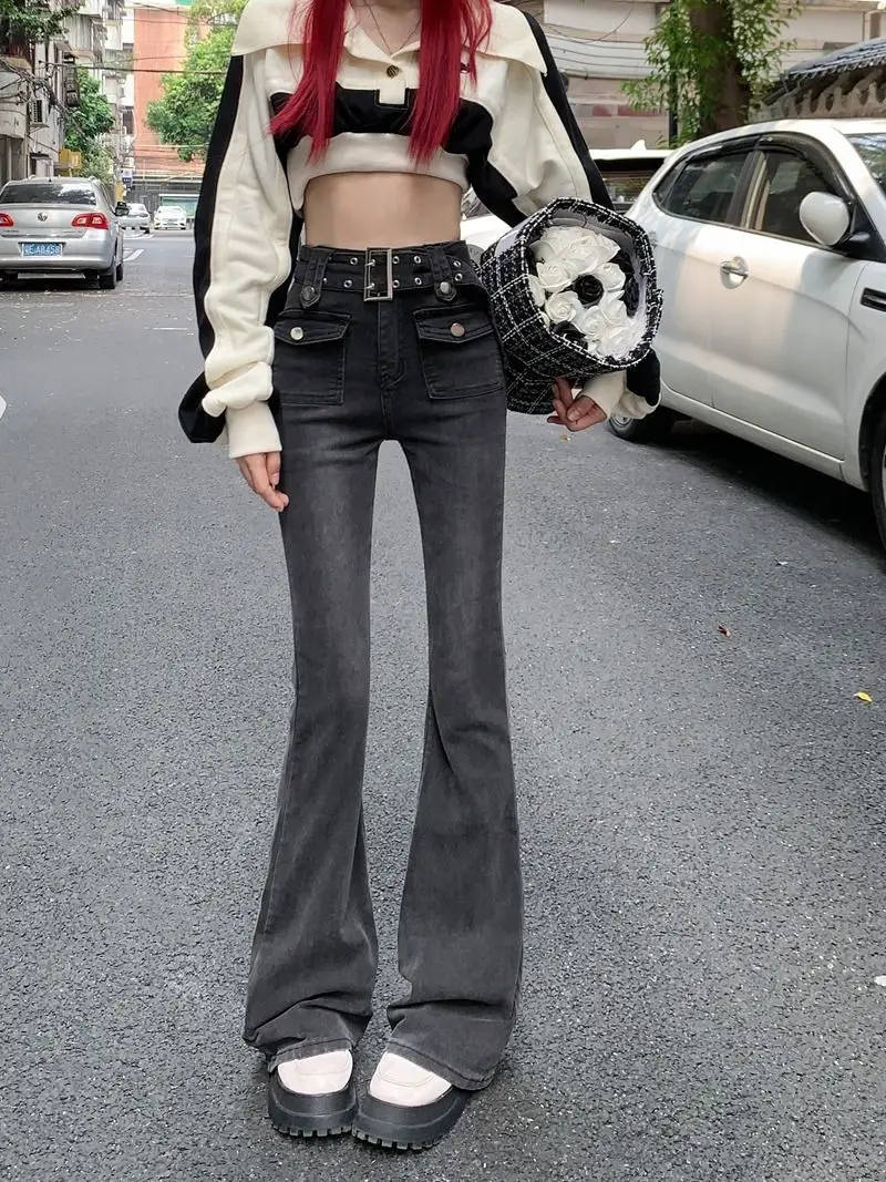 Oversized Spicy Girls High Waist Skinny Jeans Women's Spring and Autumn New Black Fleece Covering Slim Pants Micro