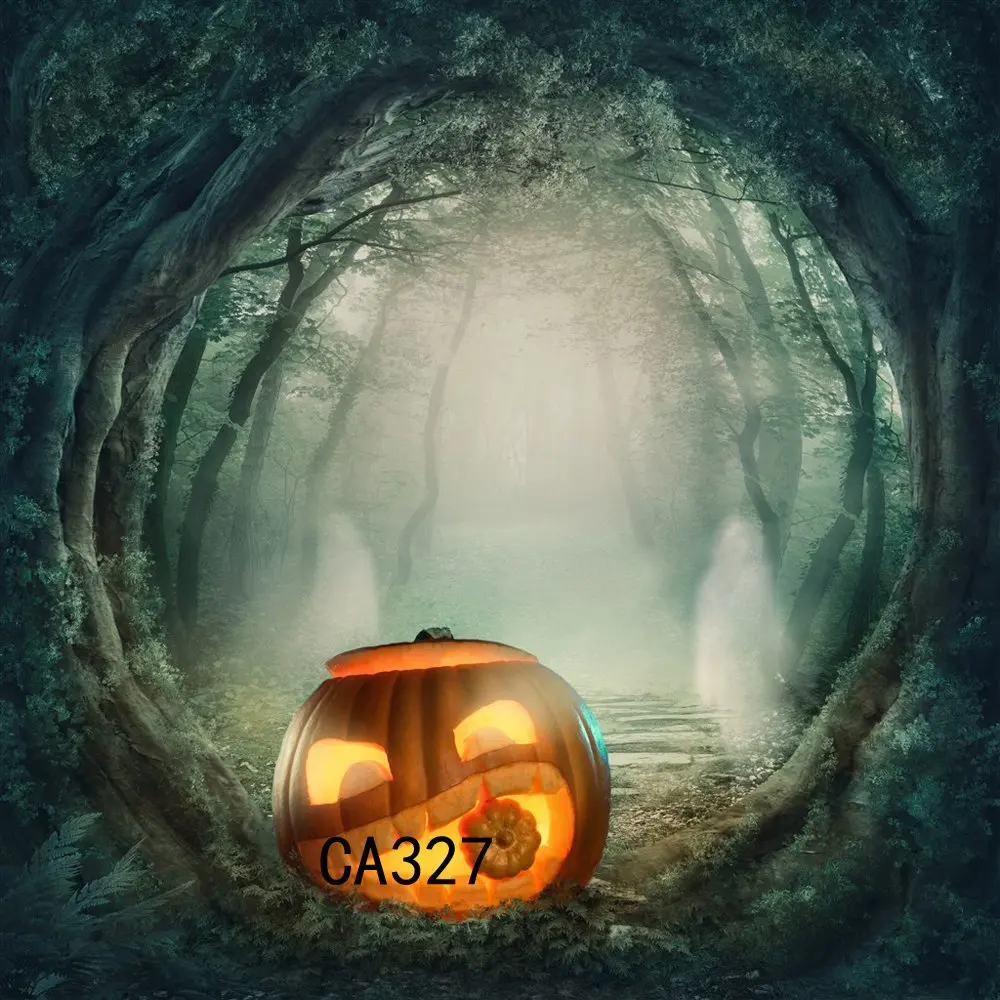 Фотофоны Хэллоуин ужас ночь Таинственный лес сцена Тыква бесшовный маскарадный