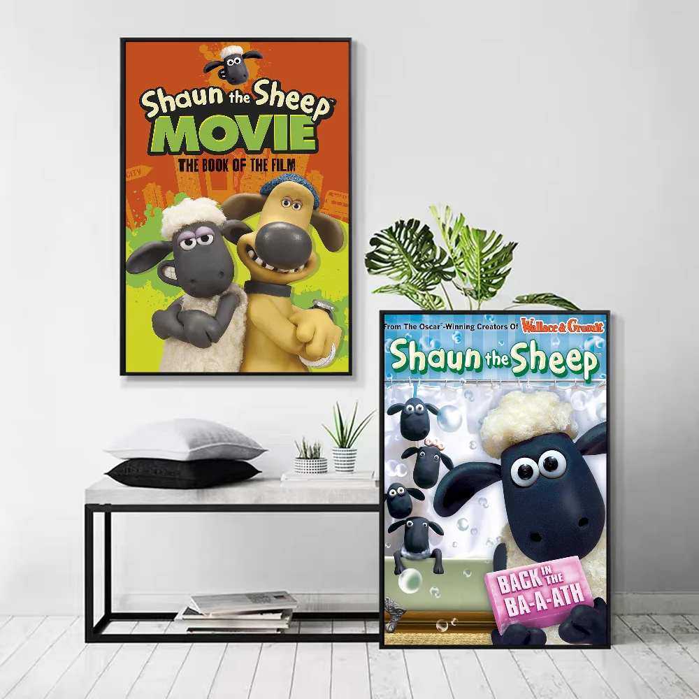 Shaun The Lamb Whitepaper Poster Retro Kraft Paper Sticker DIY Room Bar Cafe Vintage Decorative Painting