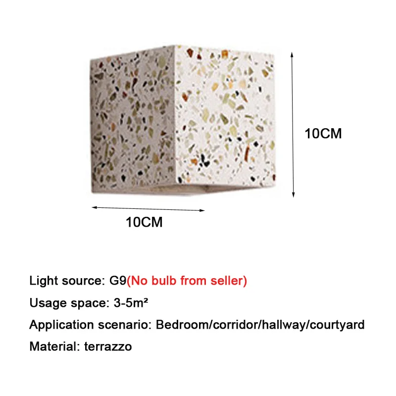 Куб Красочные светодиодные настенные светильники Цементный камень Прикроватные