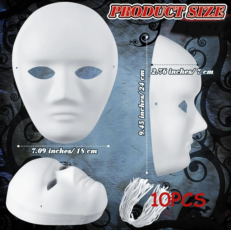 

Бумажные маски для Хэллоуина, комплект из 1-10 штук