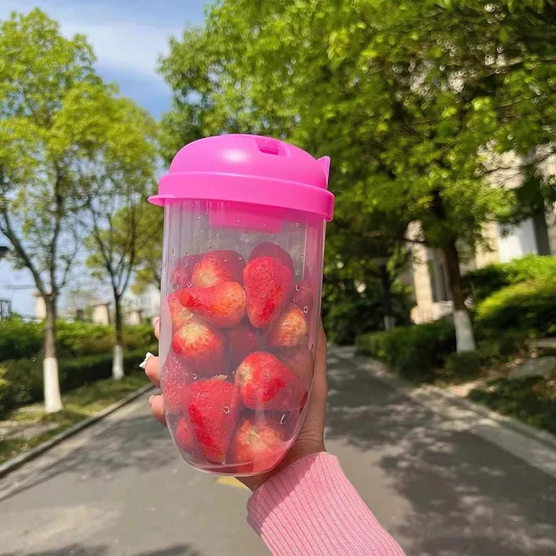 Portable Breakfast Salad Cup Water Bowl Cereal Nut Yogurt Salad Bottle Container with Fork Sauce Cups Lid Bento Food Lunch Box