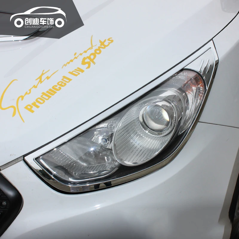 

For Hyundai IX35 2010 2011 2012 2013 2014 2015 2016 Exterior ABS Chrome Front Light Lamp Cover Headlight Covers Car Accessories