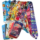 KKZ007 90-х аниме шнурок для ключей модный мультяшный принт лента Ручная Веревка автомобильный брелок Shcool сумка очаровательный ID значок держатель подарок