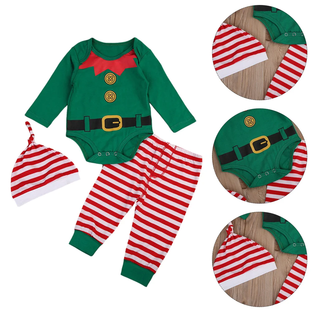 

Christmas Baby Costume Elf Outfit Newborn Romper Toddler Jumpsuit Santa Kids Clothes Boy Babys First