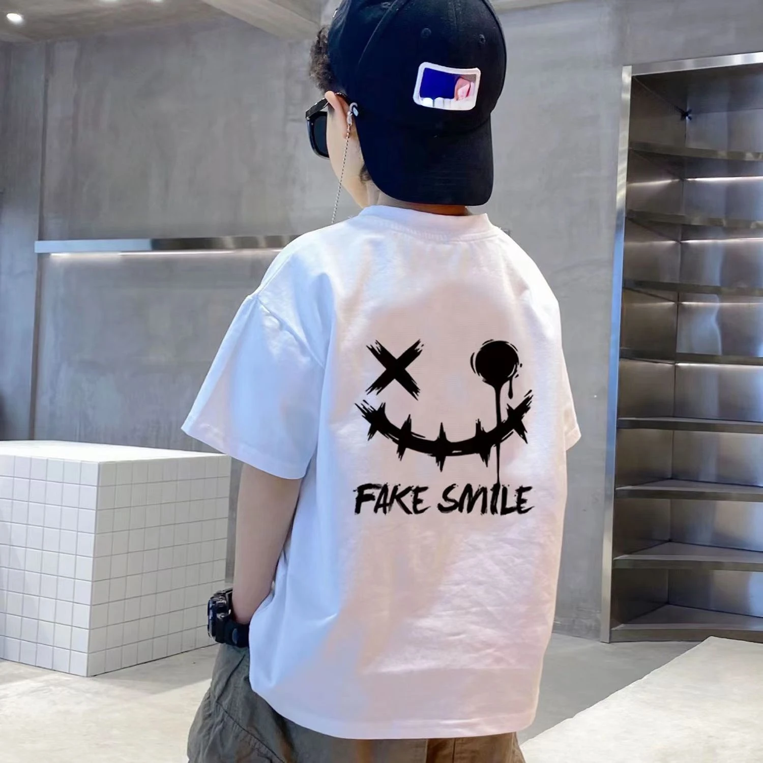 

Boys' Cotton Short-Sleeved T-shirt 2023 New Children's Summer Clothing Children Teens Tops T Shirt for Kids Boy 10 Years