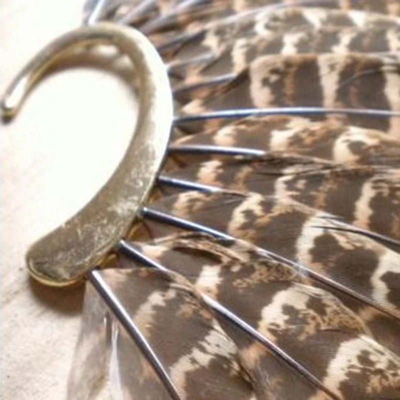 Серьги-клипсы унисекс с большими перьями 2 шт.