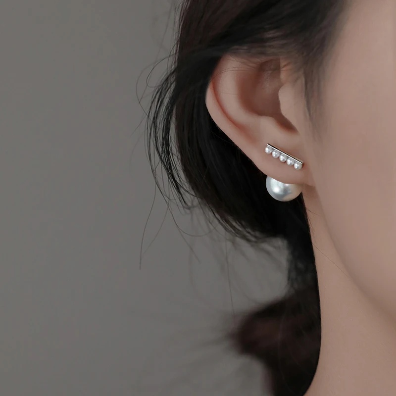 

925 Sterling Silver Imitation Pearl Earrings for Female Minority Design Light Luxury for 2023 Summer New Western Style