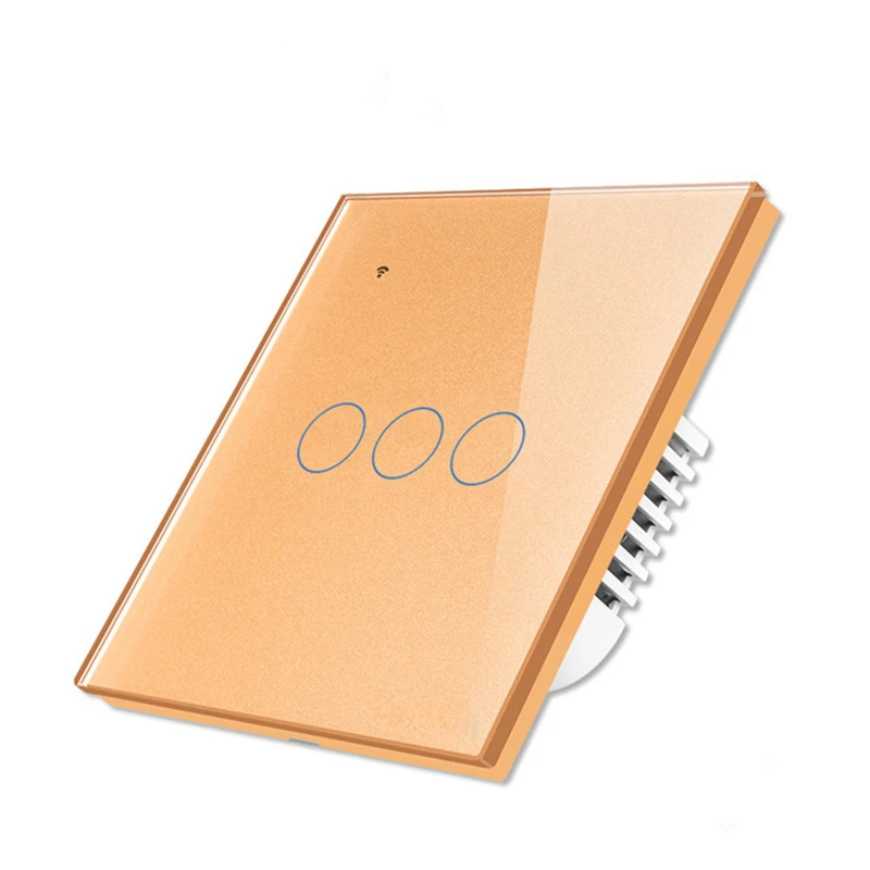 

Новый Популярный сенсорный переключатель с Wi-Fi, устойчивый к царапинам, Противоударная панель из закаленного стекла для трех цветов, черный, белый, золотой