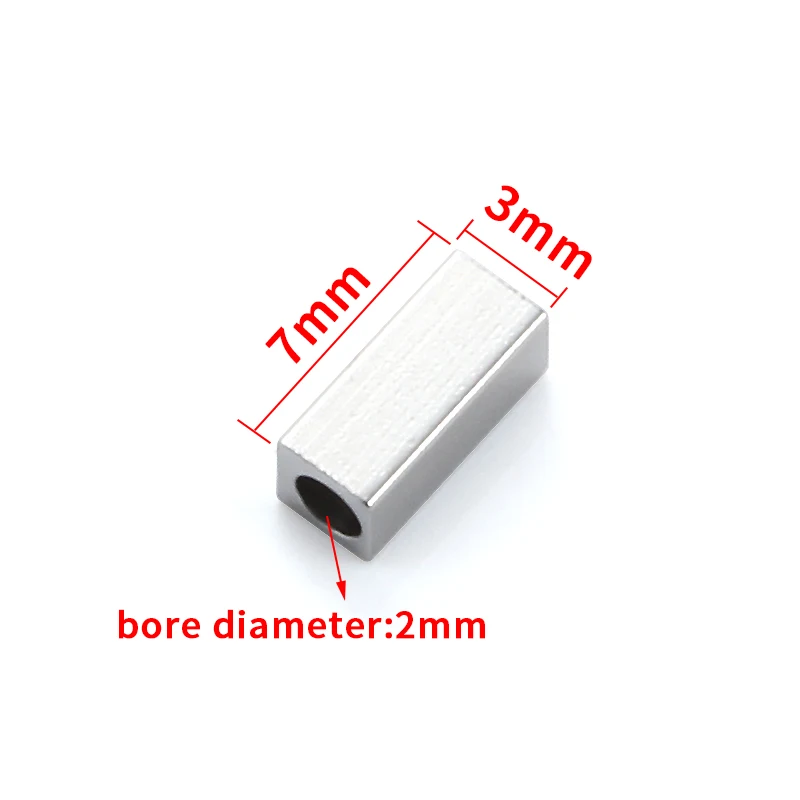 Stainless Steel Square Cube Bead Hole Spacer Loose Beads For Jewelry Making Supplies Accessories DIY Necklace Bracelet Findings