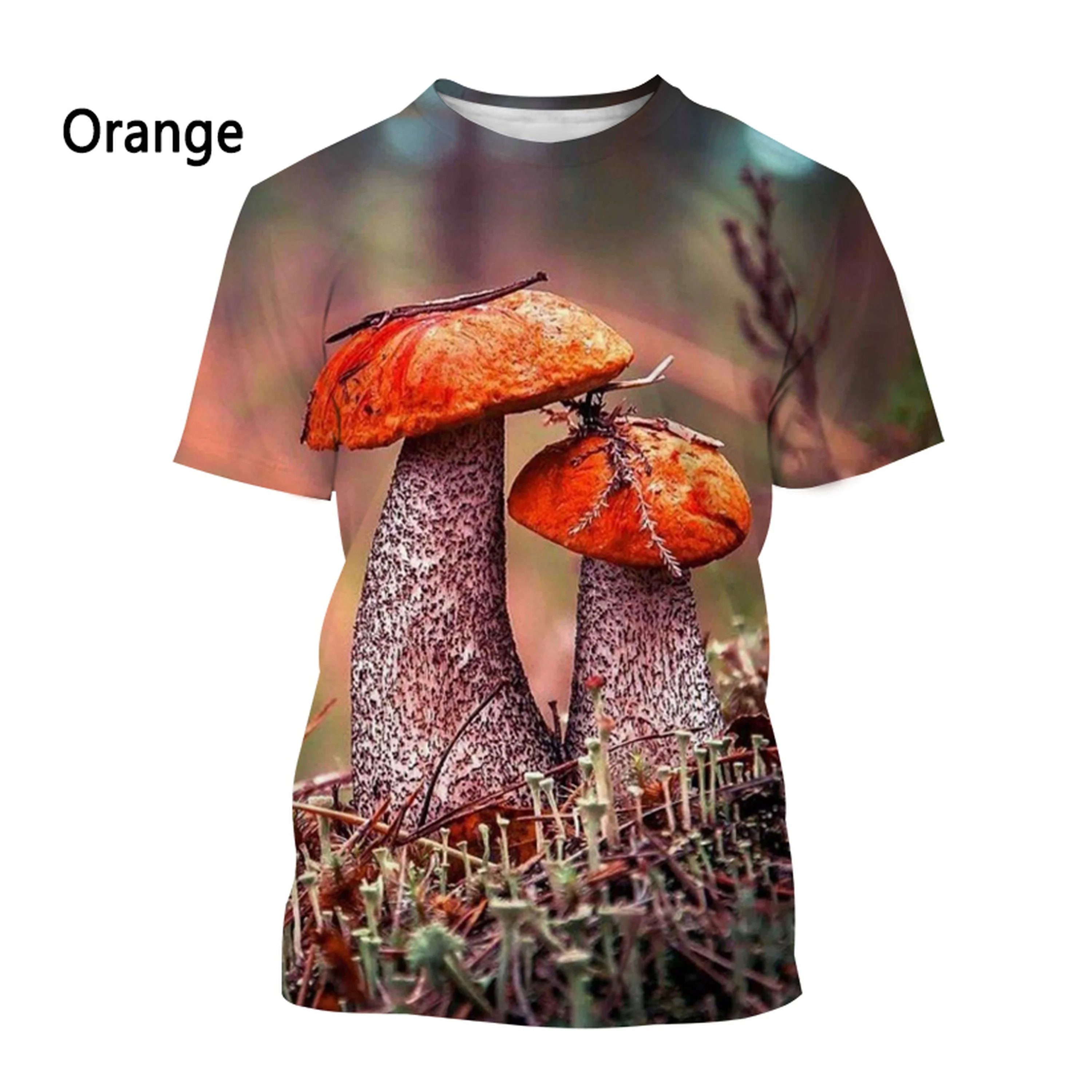 

New Fashion Mushroom Men's and Women's 3D Printed Casual Short-sleeved T-shirt