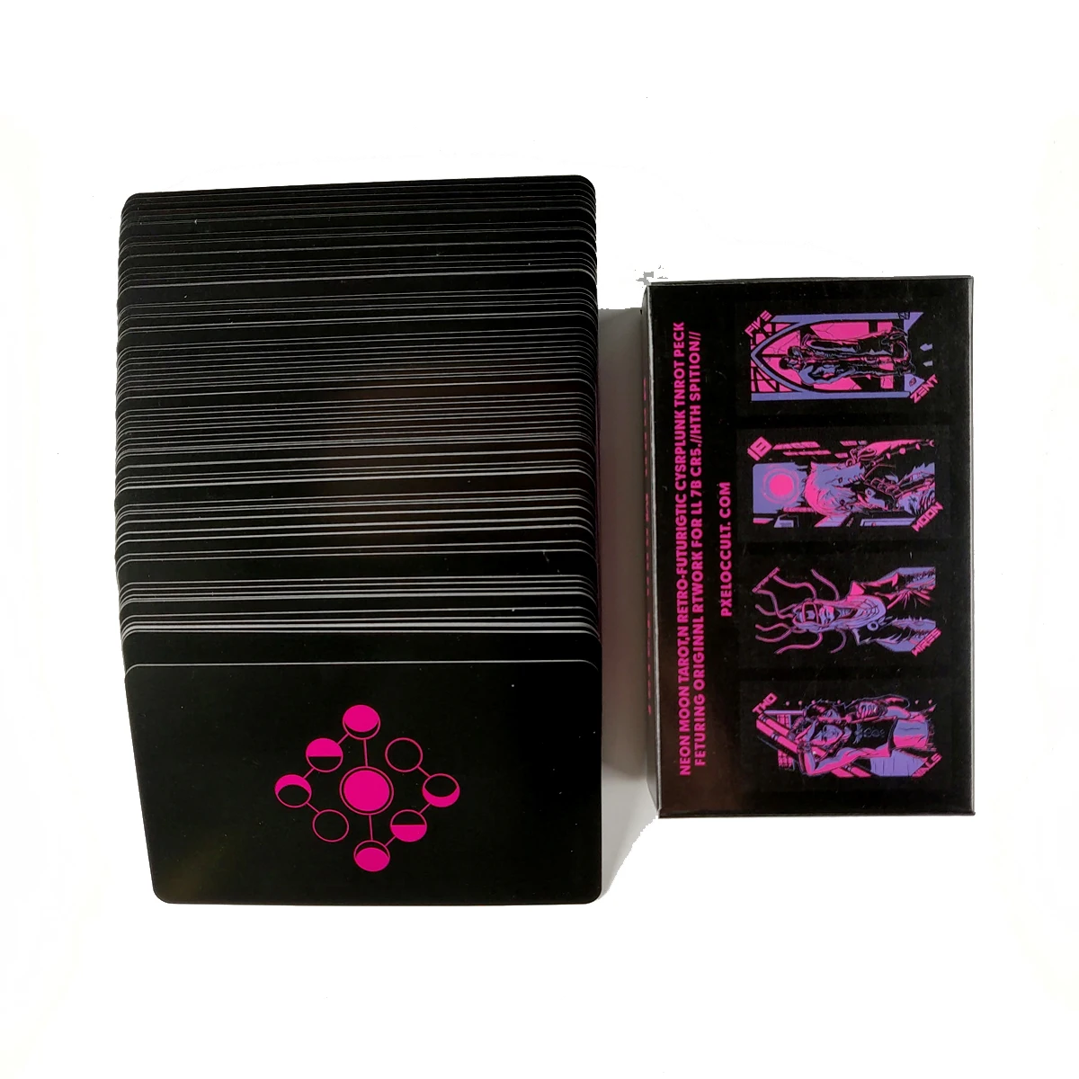 Неоновый лунный Таро палуба-карманный размер с упаковочной коробкой карты для