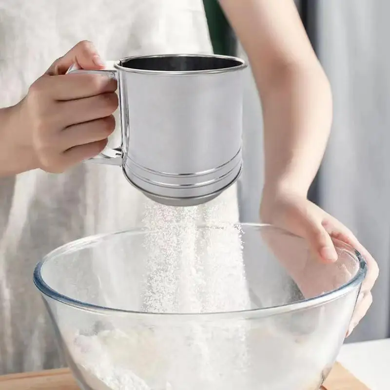 

Flour Sifter Powder Sugar Sifter For Baking Handheld Sifter Shaker For Baking Manual Fine Mesh Flour Sieve Baking Tool