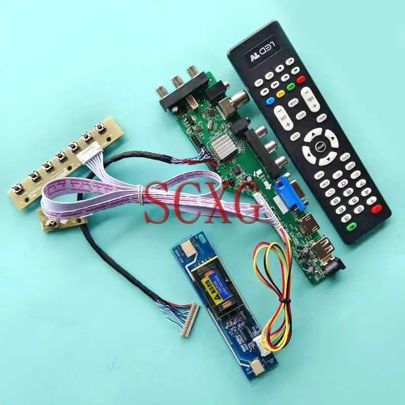 

Fit CLAA150XP01PE CLAA150XP01PQ Matrix DVB Digital Controller Board 15" 20Pin LVDS 1024*768 Kit HDMI-Compatible VGA AV RF 2-CCFL