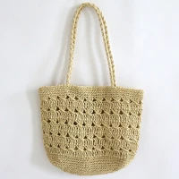 fashion hollow straw woven totes bags for women casual big capacity straw shoulder bag summer beach weave handbags women shopper
