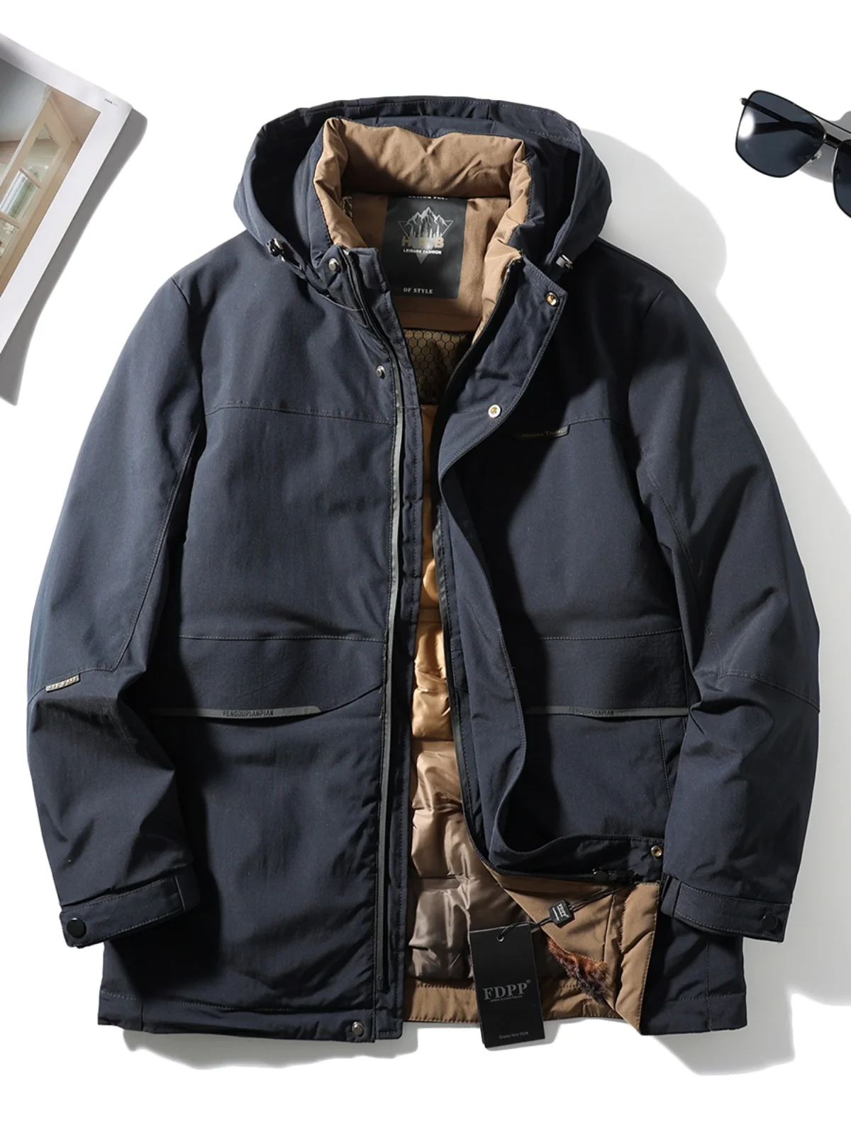 [Adhesive Press Sub-Warehouse! Removable Hat] 2024 Winter Men's Leisure Outdoor Thickened Windproof Warmth Retention Material...