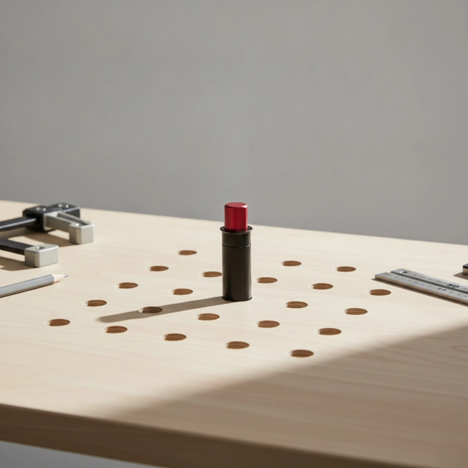 Фото Пружинный настольный упор для верстака Spring-up Bench Dog Slimline с пружинным механизмом, не загораживающий ровную кромку, для столяров №4