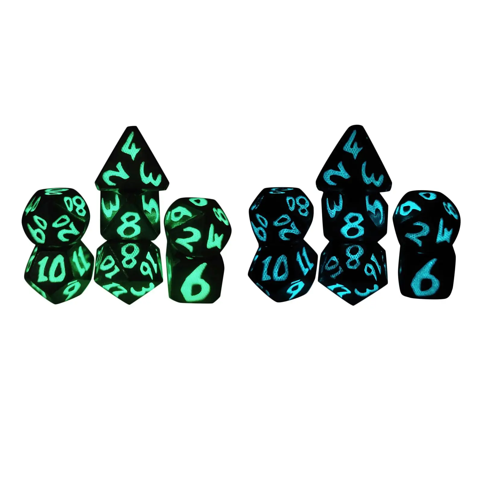 

7 Pieces Dice Set Light up Dice RPG Game Dice for Math Teaching Game
