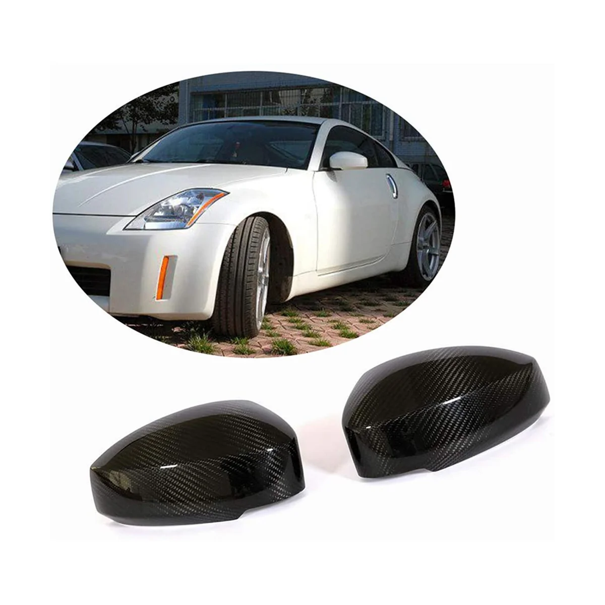 Боковые зеркальные колпачки из настоящего углеродного волокна наклейка для Nissan