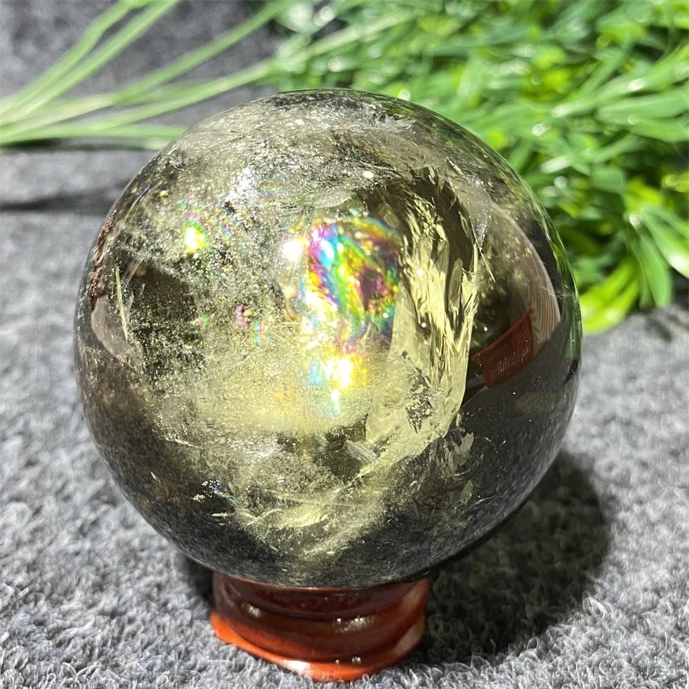 Цитрин дымчатый кварц Радужный шар натуральные камни и хрустальный