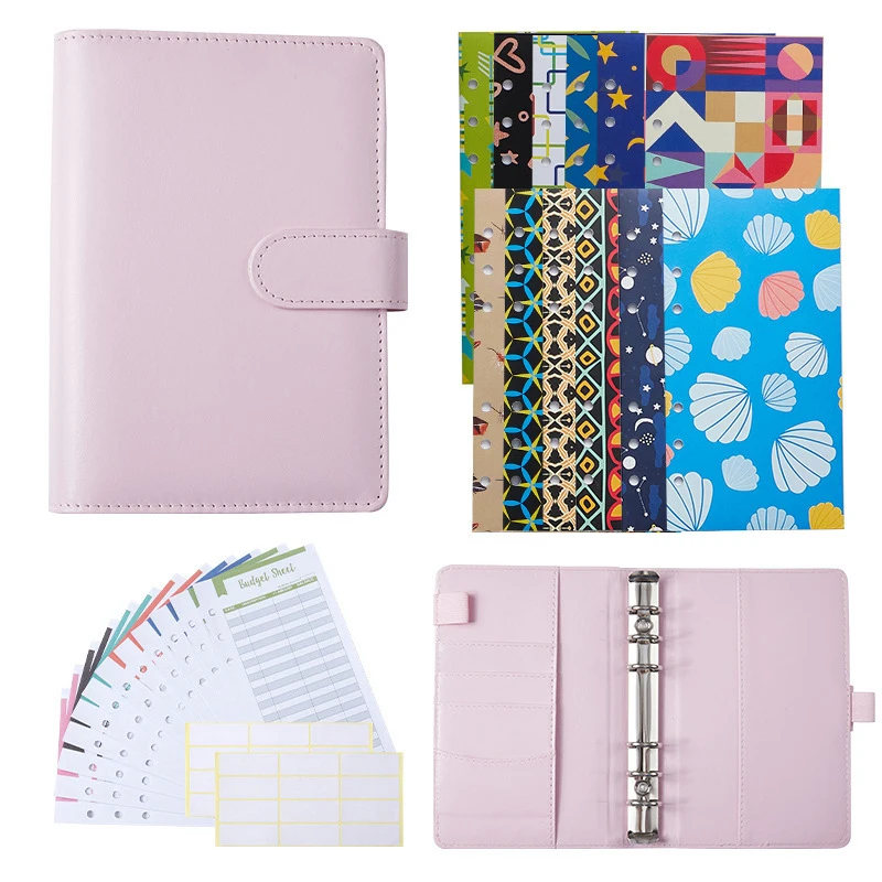 

A6 Pu Cover Budget Binder 12pcs Paper Envelops 12pcs Budget Sheets 2pc Lable Diary Agenda Planner Cover School Stationery 27pcs