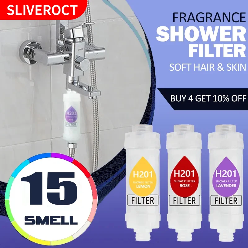 

15 Types Shower Filter Soft& Improve Hair / Skin Fragrance Chlorine Removal Water Softener Bathroom Shower Head Gift Accessories