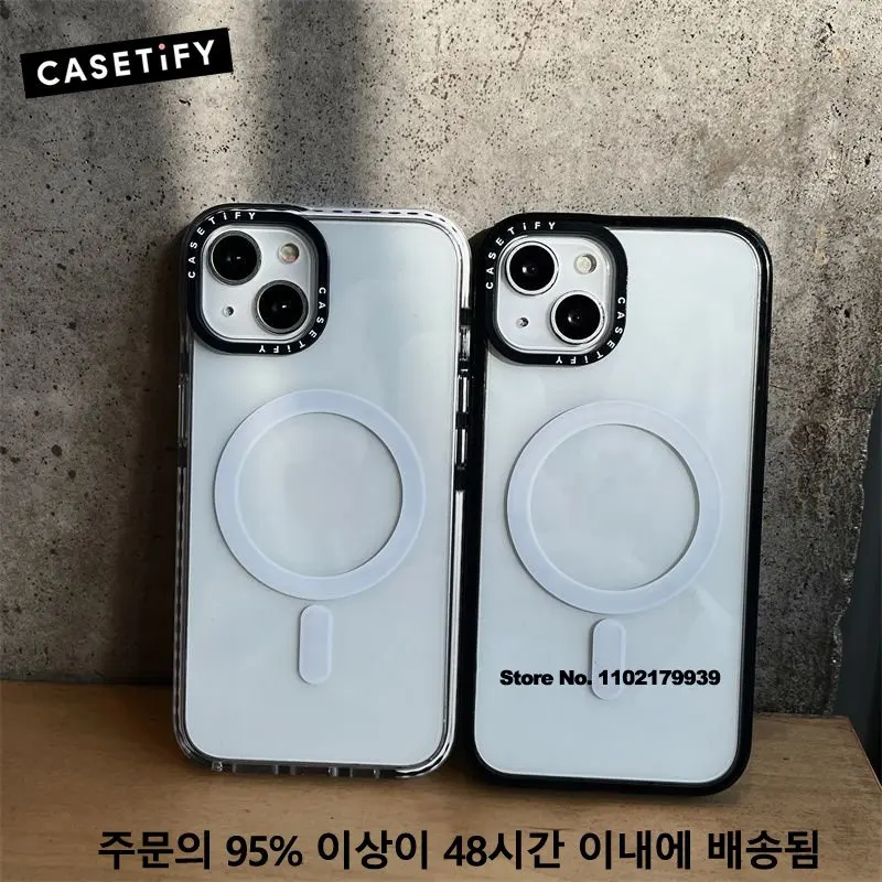 

CASETIFY Original Magsafe Wireless Charging Solid Color Cases for IPhone 11 12 13 14 Pro Max Hard Case Shockproof Back Cover