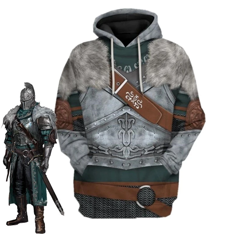 Фото Мужская и женская толстовка с капюшоном с 3d принтом, популярная игра Dark Souls, новая модная повседневная толстовка с капюшоном, крутой спортивный свободный топ большого размера №2
