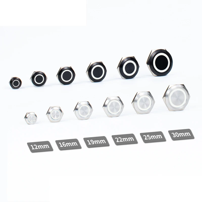 

Светодиодный переключатель из нержавеющей стали 12/16/19/22/25 мм