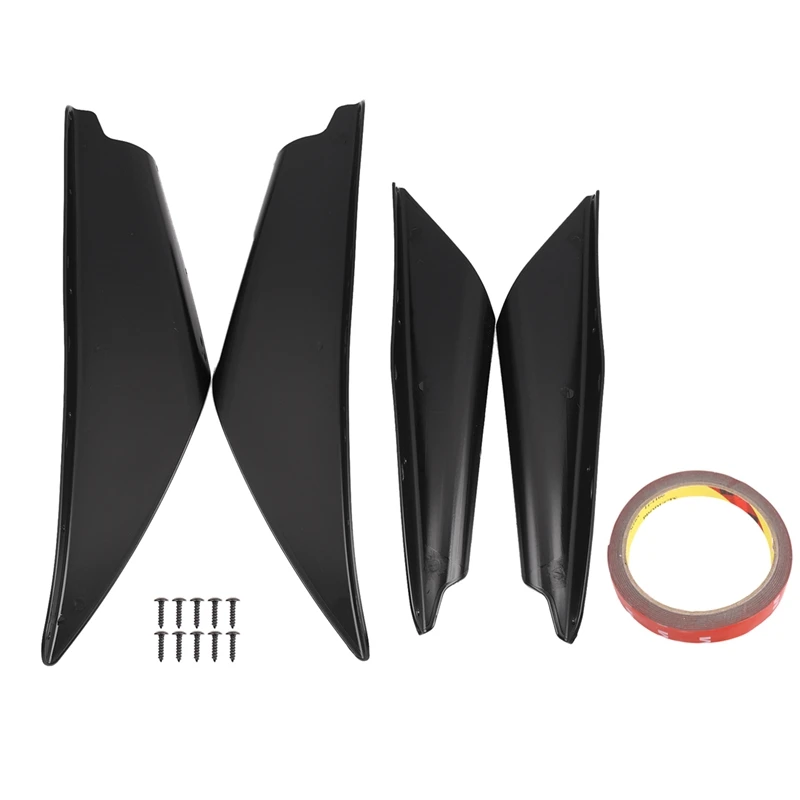 

4Pcs Front Bumper Canards Splitter Body Diffuser Fins Body Spoiler Canard Universal Fit for Any Car
