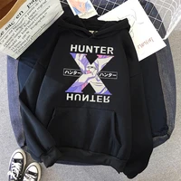 kawaii hunter x hunter hoodies sweatshirt killua zoldyck anime manga black hoodies bluzy tops clothes unisex casual loose tops