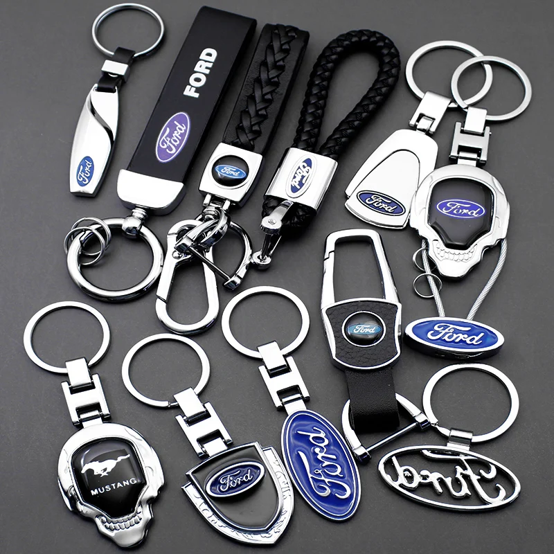 Фото Для Ford Focus 2 3 1 MK2 MK3 MK1 Fiesta Ranger Mondeo Fusion Kuga Металлический/кожаный брелок с логотипом автомобиля, брелок для ключей, аксессуары №5