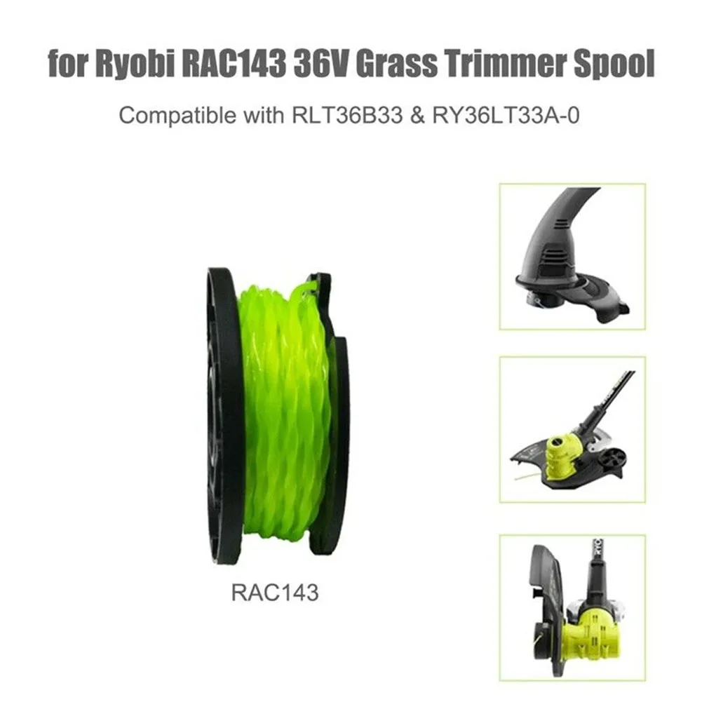 

Black + Fluorescent Green Spool Line Replacement 3 Pcs Garden Power Tool Parts Grass Trimmer Spools High Quality New